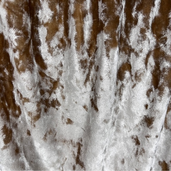 LARGE HOLLISTER BEIGE VELVET BLOUSE OFF SHOULDER PEASANT BOHO STRETCH NEUTRAL - Picture 7 of 10